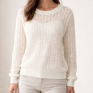 Thakoon Addition Off White Open Knit Cotton Sweater Size 8